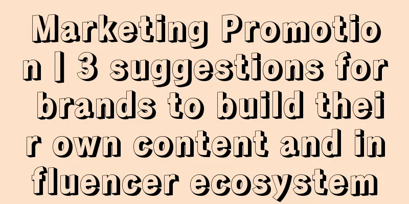 Marketing Promotion丨3 suggestions for brands to build their own content and influencer ecosystem