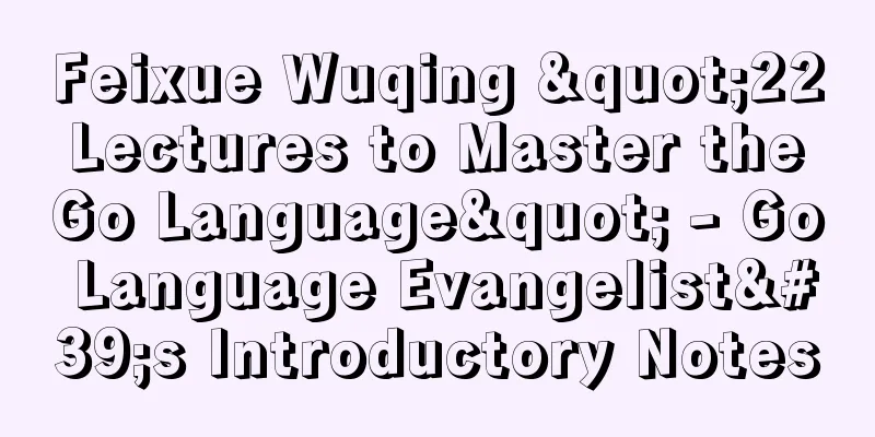 Feixue Wuqing "22 Lectures to Master the Go Language" - Go Language Evangelist's Introductory Notes