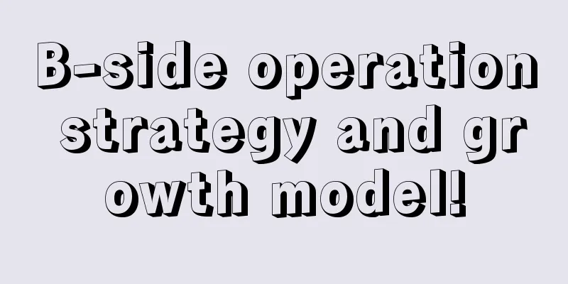 B-side operation strategy and growth model!