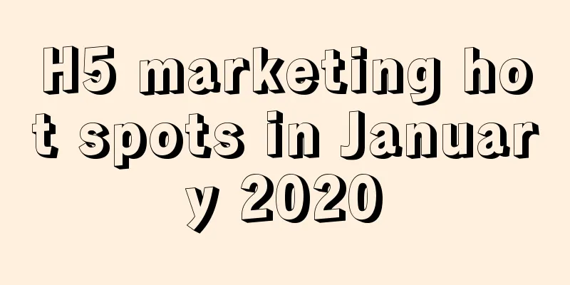 H5 marketing hot spots in January 2020