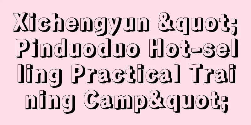 Xichengyun "Pinduoduo Hot-selling Practical Training Camp"