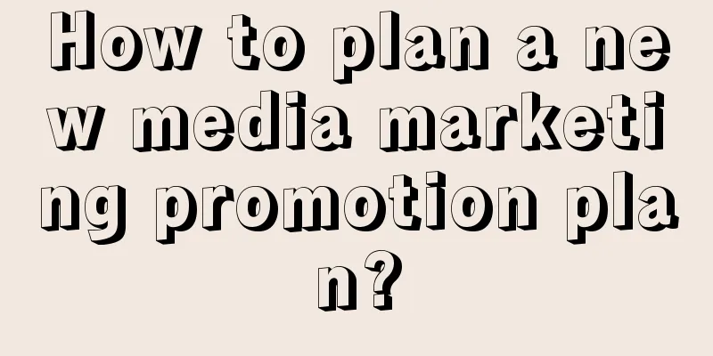 How to plan a new media marketing promotion plan?