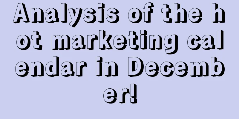 Analysis of the hot marketing calendar in December!