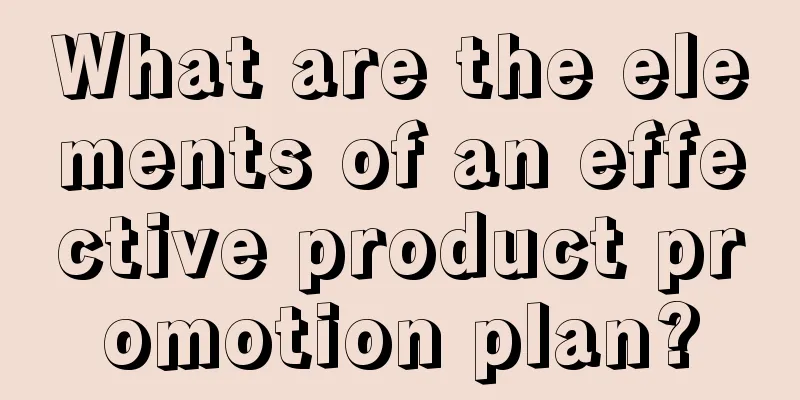 What are the elements of an effective product promotion plan?