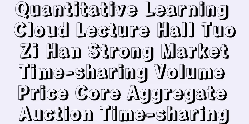 Quantitative Learning Cloud Lecture Hall Tuo Zi Han Strong Market Time-sharing Volume Price Core Aggregate Auction Time-sharing