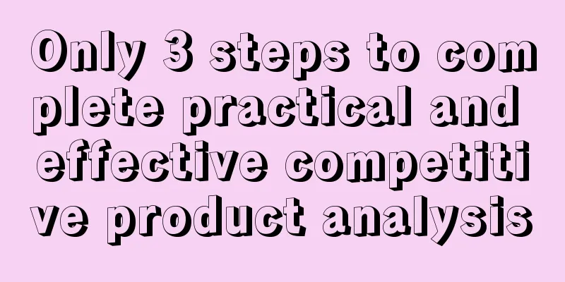 Only 3 steps to complete practical and effective competitive product analysis