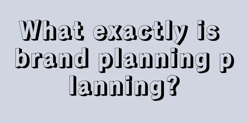 What exactly is brand planning planning?