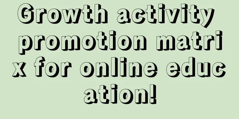 Growth activity promotion matrix for online education!