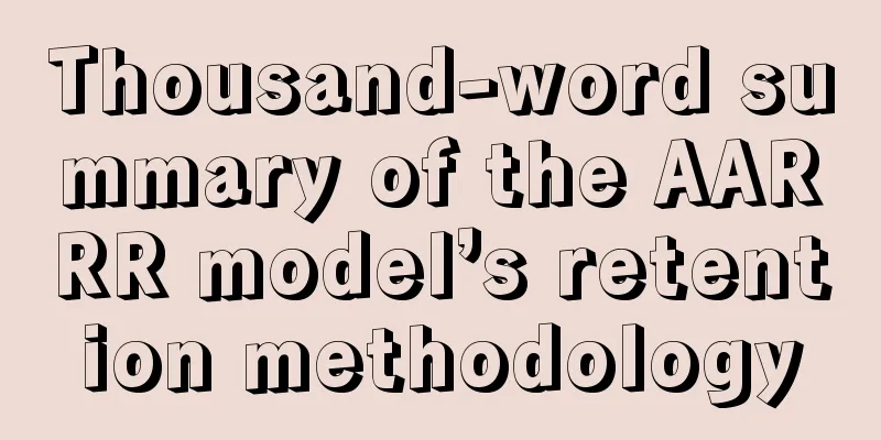 Thousand-word summary of the AARRR model’s retention methodology