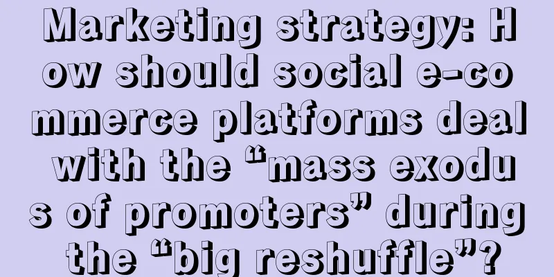 Marketing strategy: How should social e-commerce platforms deal with the “mass exodus of promoters” during the “big reshuffle”?