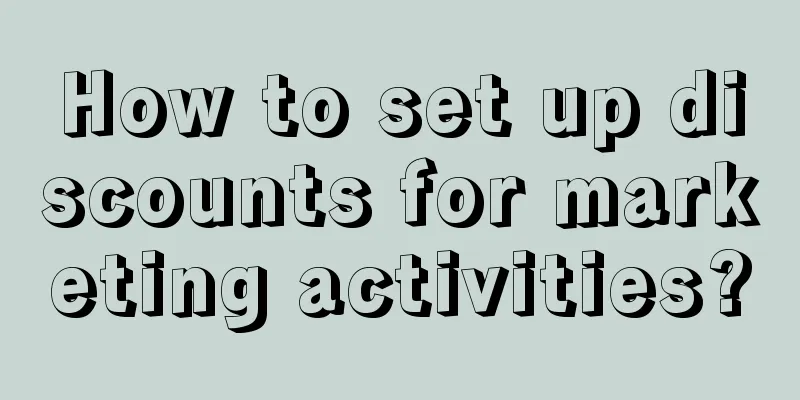 How to set up discounts for marketing activities?