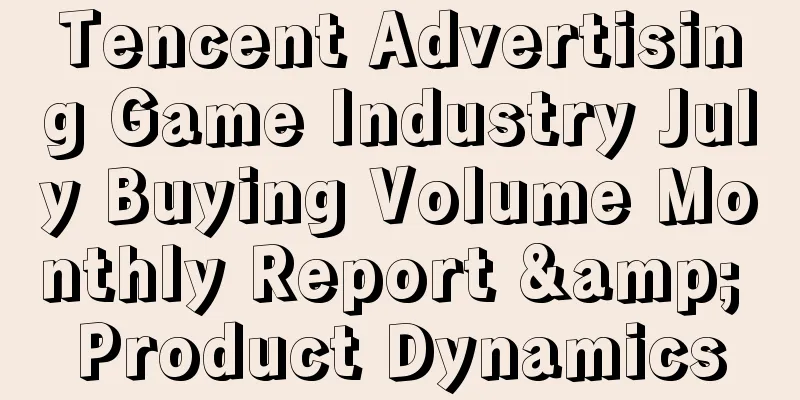 Tencent Advertising Game Industry July Buying Volume Monthly Report & Product Dynamics