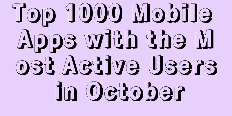 Top 1000 Mobile Apps with the Most Active Users in October