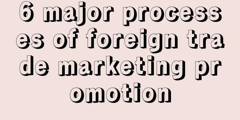 6 major processes of foreign trade marketing promotion