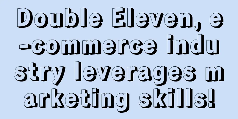 Double Eleven, e-commerce industry leverages marketing skills!