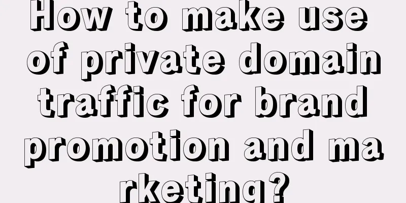 How to make use of private domain traffic for brand promotion and marketing?