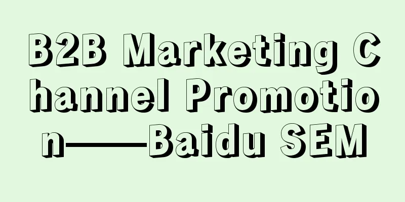 B2B Marketing Channel Promotion——Baidu SEM