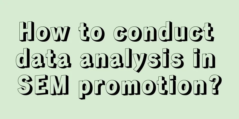 How to conduct data analysis in SEM promotion?