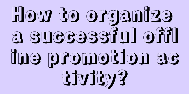 How to organize a successful offline promotion activity?