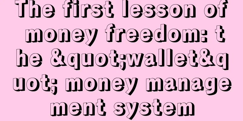 The first lesson of money freedom: the "wallet" money management system