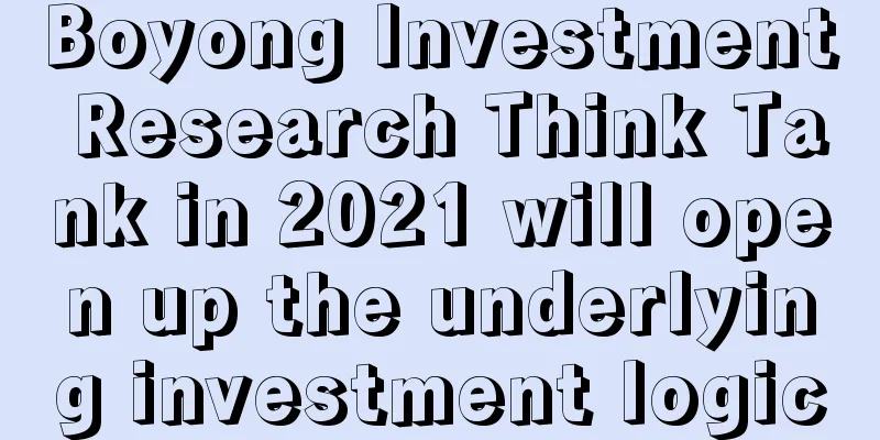 Boyong Investment Research Think Tank in 2021 will open up the underlying investment logic