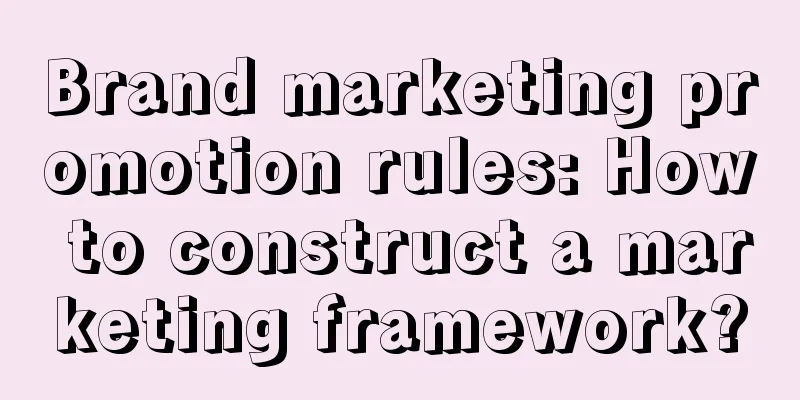 Brand marketing promotion rules: How to construct a marketing framework?