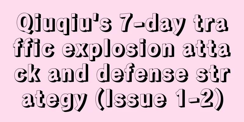 Qiuqiu's 7-day traffic explosion attack and defense strategy (Issue 1-2)