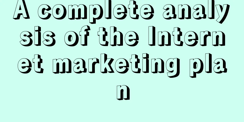 A complete analysis of the Internet marketing plan