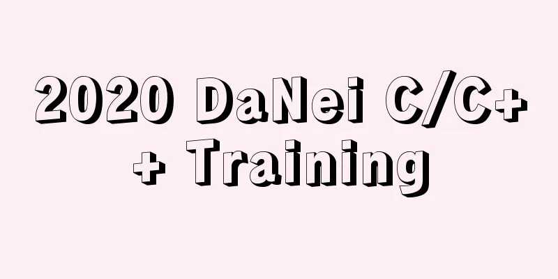 2020 DaNei C/C++ Training