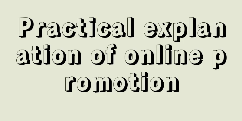 Practical explanation of online promotion