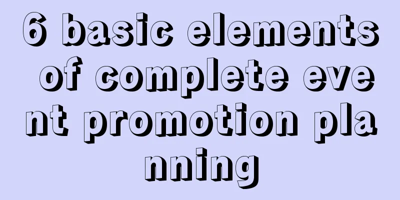 6 basic elements of complete event promotion planning