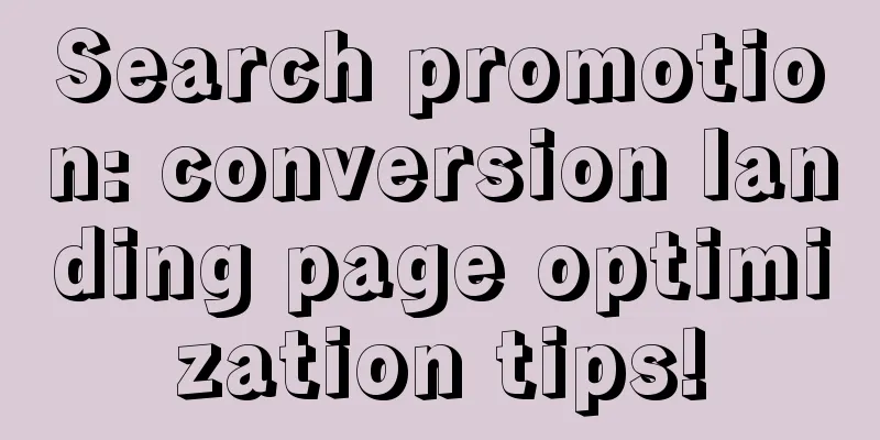 Search promotion: conversion landing page optimization tips!