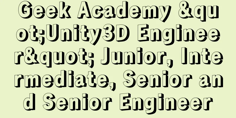 Geek Academy "Unity3D Engineer" Junior, Intermediate, Senior and Senior Engineer