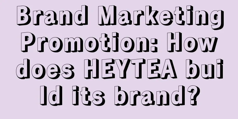 Brand Marketing Promotion: How does HEYTEA build its brand?