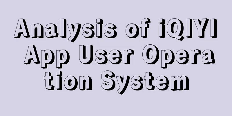 Analysis of iQIYI App User Operation System