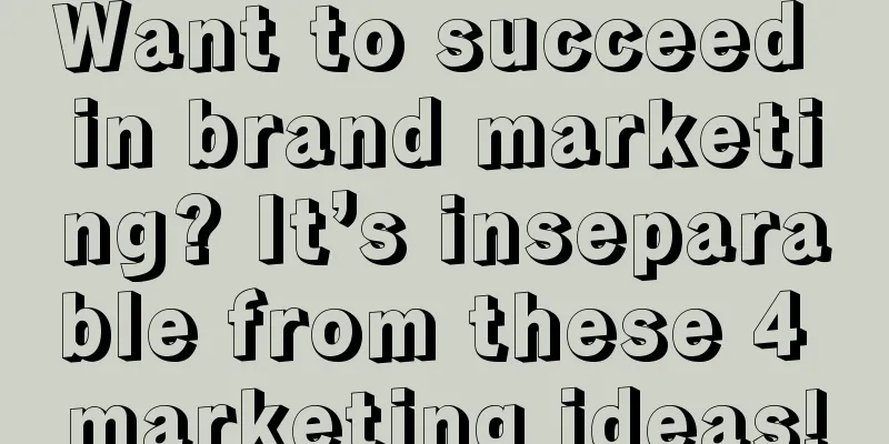 Want to succeed in brand marketing? It’s inseparable from these 4 marketing ideas!