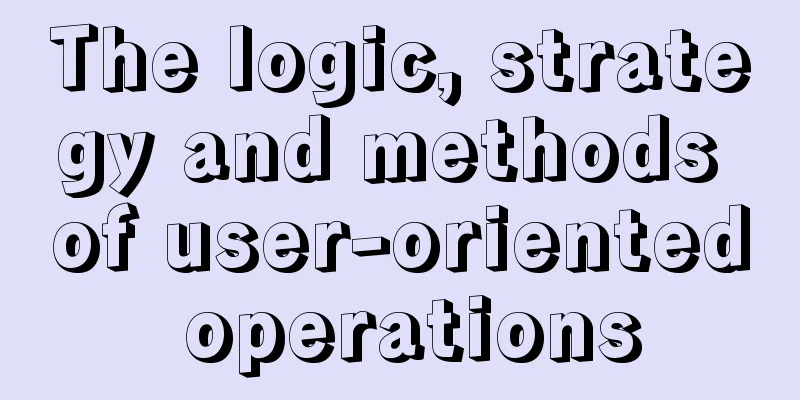 The logic, strategy and methods of user-oriented operations