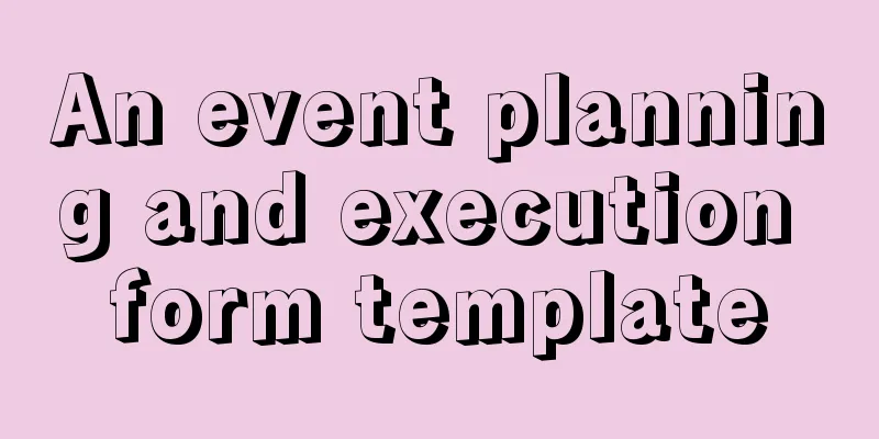 An event planning and execution form template