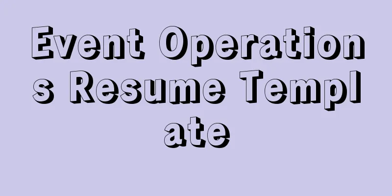 Event Operations Resume Template