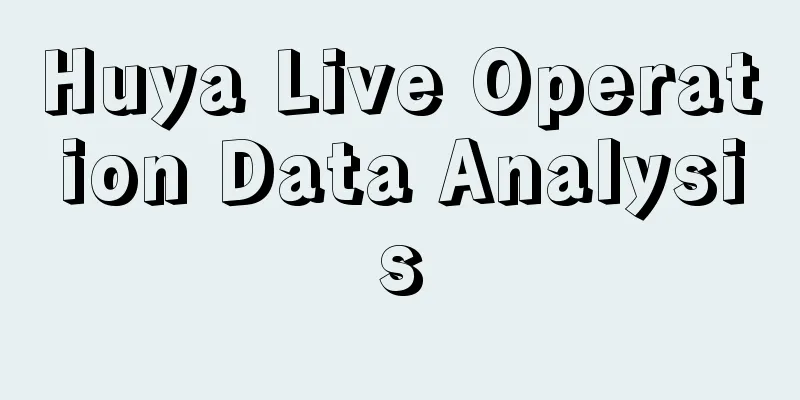 Huya Live Operation Data Analysis