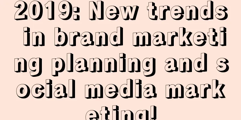 2019: New trends in brand marketing planning and social media marketing!