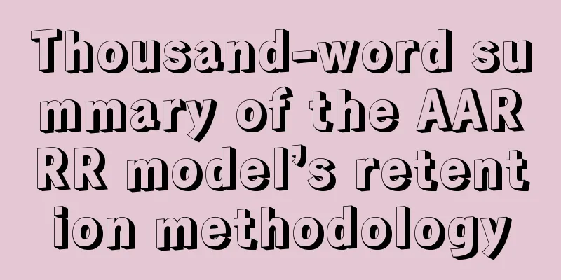 Thousand-word summary of the AARRR model’s retention methodology