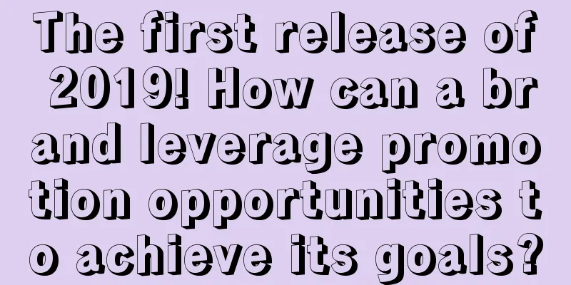 The first release of 2019! How can a brand leverage promotion opportunities to achieve its goals?