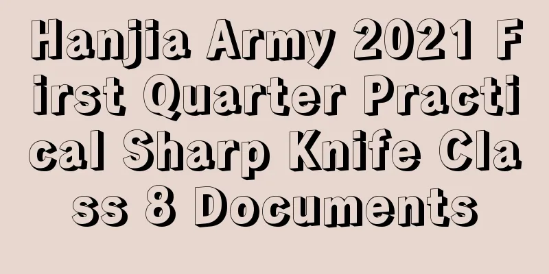 Hanjia Army 2021 First Quarter Practical Sharp Knife Class 8 Documents