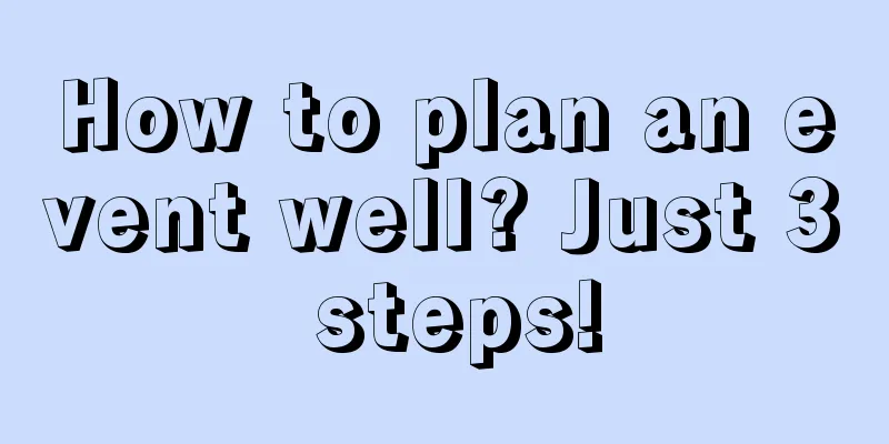 How to plan an event well? Just 3 steps!