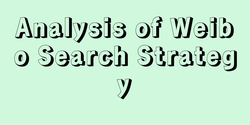 Analysis of Weibo Search Strategy