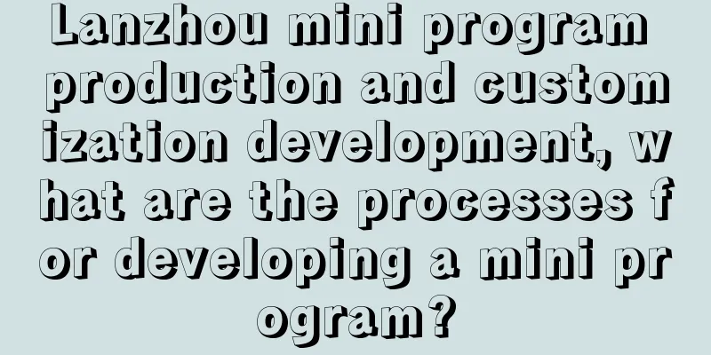 Lanzhou mini program production and customization development, what are the processes for developing a mini program?