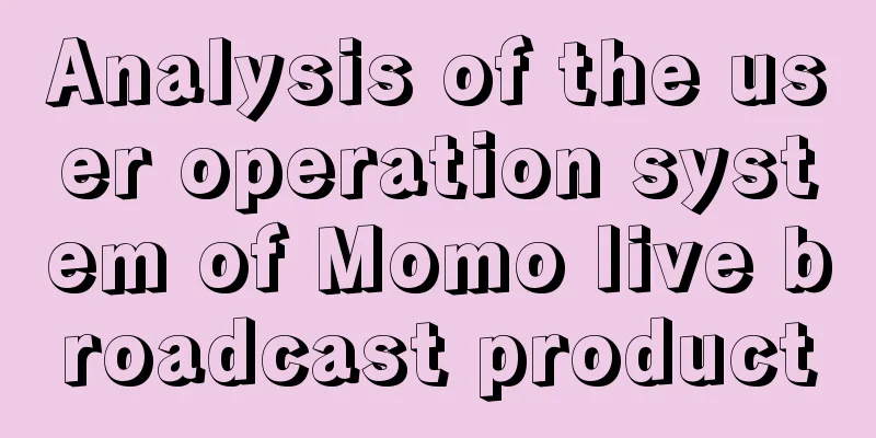 Analysis of the user operation system of Momo live broadcast product