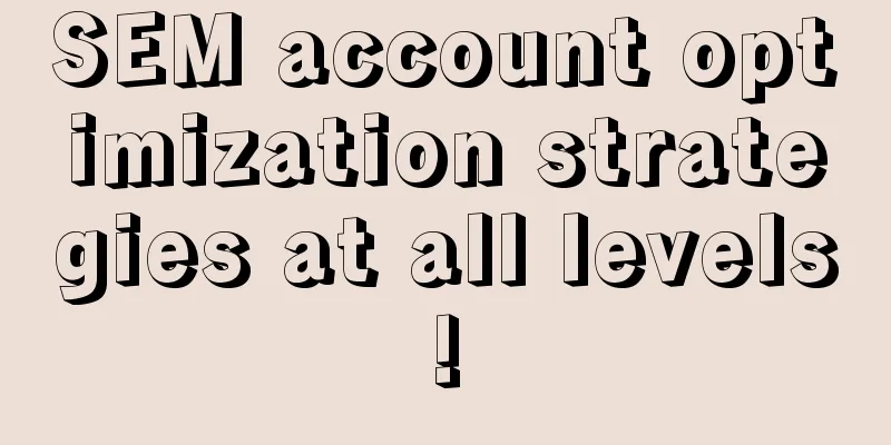 SEM account optimization strategies at all levels!