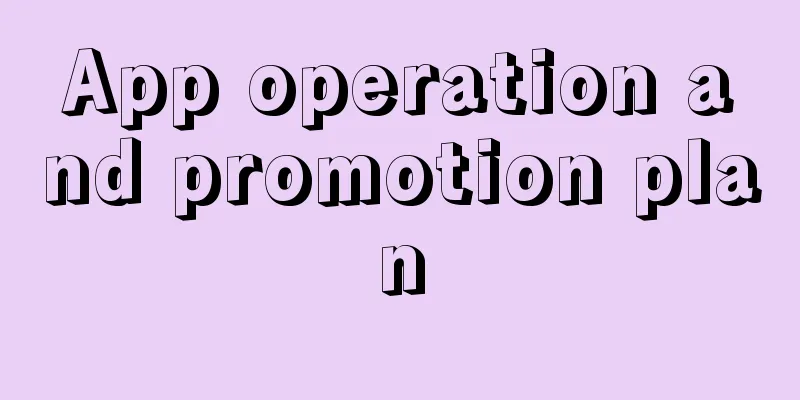 App operation and promotion plan